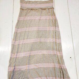 Max Studio Striped Brown Pink Maxi Skirt Women's Size M